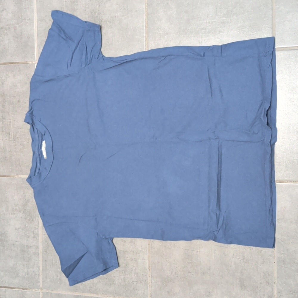Men's Blue 85%Cotton-15%Cashmere Made In Italy T-Shirt